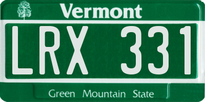 VT license plate LRX331
