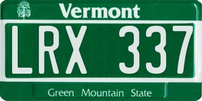 VT license plate LRX337