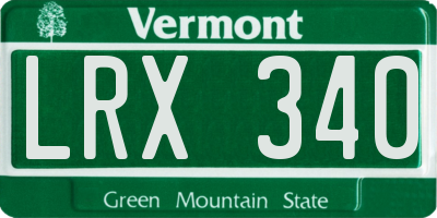 VT license plate LRX340