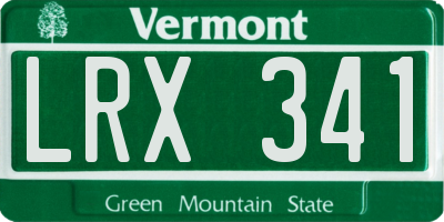VT license plate LRX341