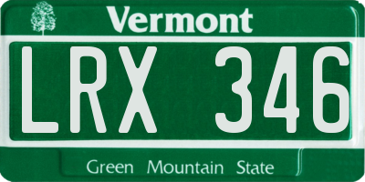 VT license plate LRX346