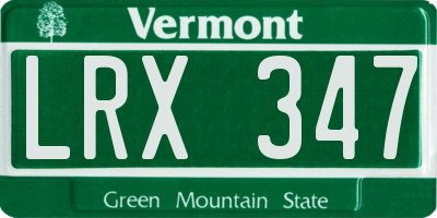 VT license plate LRX347