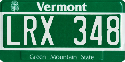 VT license plate LRX348