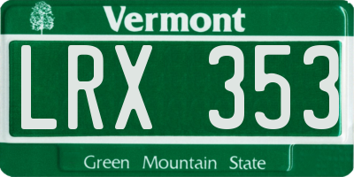 VT license plate LRX353