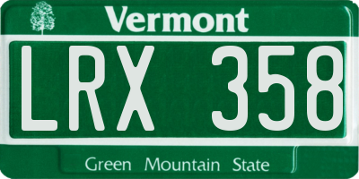 VT license plate LRX358