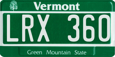 VT license plate LRX360