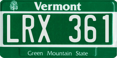 VT license plate LRX361