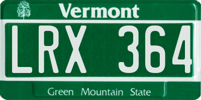 VT license plate LRX364
