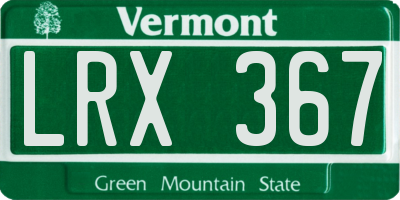 VT license plate LRX367