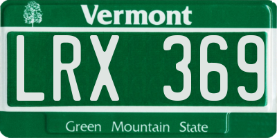 VT license plate LRX369