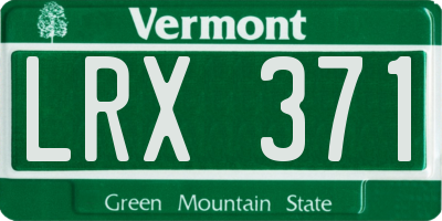 VT license plate LRX371