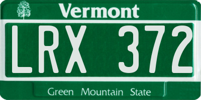 VT license plate LRX372