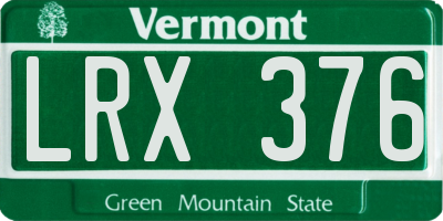 VT license plate LRX376
