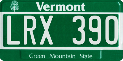 VT license plate LRX390