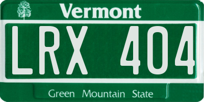 VT license plate LRX404