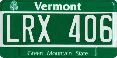VT license plate LRX406