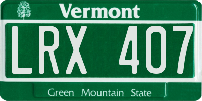 VT license plate LRX407