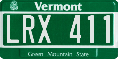VT license plate LRX411