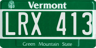 VT license plate LRX413