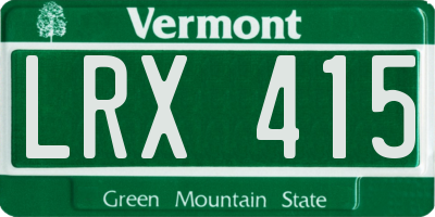 VT license plate LRX415