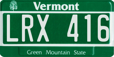VT license plate LRX416