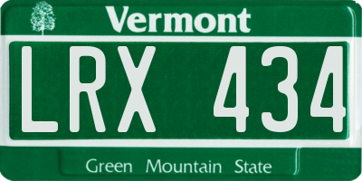 VT license plate LRX434