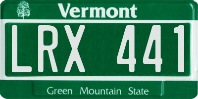 VT license plate LRX441