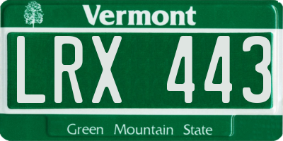 VT license plate LRX443