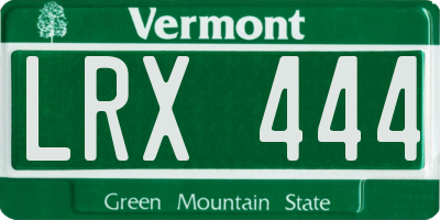 VT license plate LRX444