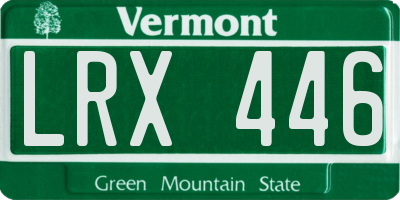 VT license plate LRX446