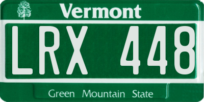 VT license plate LRX448