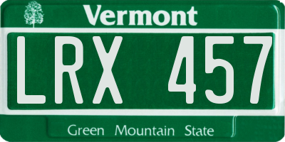 VT license plate LRX457