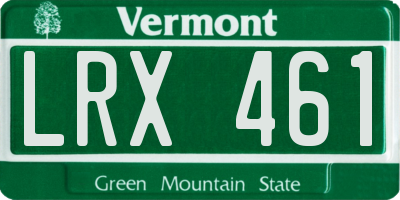 VT license plate LRX461