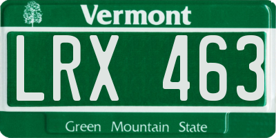 VT license plate LRX463