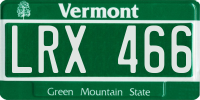 VT license plate LRX466
