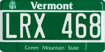 VT license plate LRX468