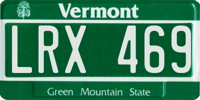 VT license plate LRX469