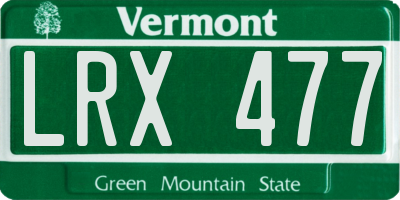 VT license plate LRX477