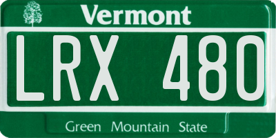 VT license plate LRX480