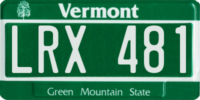 VT license plate LRX481