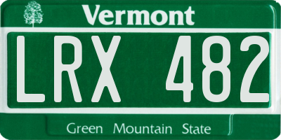 VT license plate LRX482