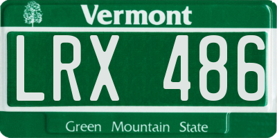 VT license plate LRX486