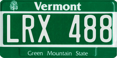 VT license plate LRX488