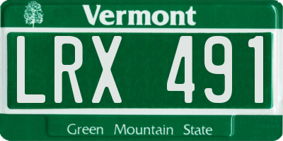 VT license plate LRX491
