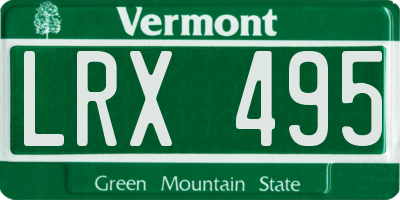 VT license plate LRX495