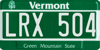 VT license plate LRX504