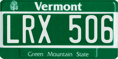 VT license plate LRX506