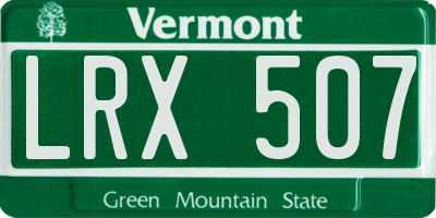 VT license plate LRX507