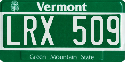 VT license plate LRX509