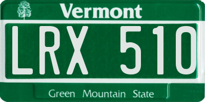 VT license plate LRX510